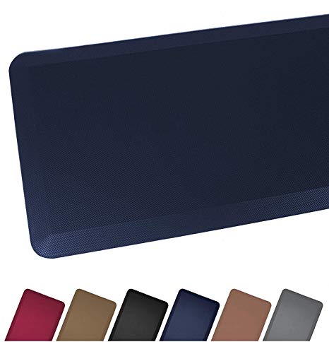 Anti Fatigue Comfort Floor Mat By Sky Mats - Commercial Grade Quality Perfect for Standup Desks, Kitchens, and Garages - Relieves Foot, Knee, and Back Pain (24x70x3/4-Inch, Dark Blue)