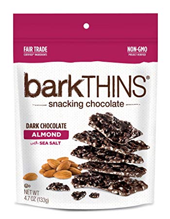 barkTHINS Snacking Dark Chocolate, Almond with Sea Salt, 4.7 Ounce