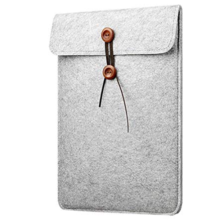 shiYsRL Soft Laptop Sleeve Bag for Apple iPad 11/12/13/15Inch，Felt Tablet Laptop Sleeve Bag Case Cover Pouch Light Grey 11 Inches