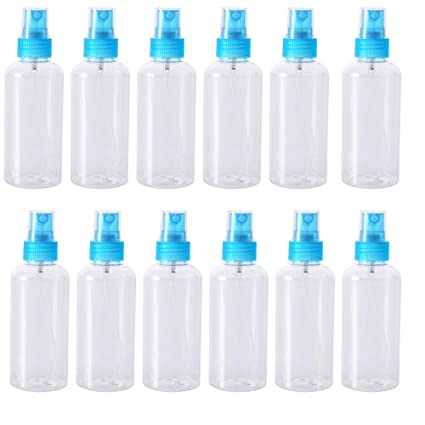 HOSL 1 Ounce Empty Small Spray Bottles Perfume Spray Bottle Essential Oil Bottles Travel Bottles for Cleaning Solutions Reusable Portable Clear Fine Mist Plastic Bottles