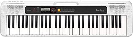 Casio CT-S200WEAD 61 Key Portable Electronic Keyboard in White with Dance Music Mode and AC Adapter