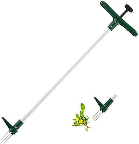 Walensee Stand Up Weeder and Weed Puller, Stand up Manual Weeder Hand Tool with 3 Claws, Stainless Steel and High Strength Foot Pedal, Weed Puller (1 Pack - Stand Up Weeder)