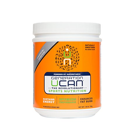 Generation UCAN SuperStarch ® Energy Drink Mix Tub, Tropical Orange, No Added Sugar, Gluten-Free, Naturally Sweetened, Vegan, 26.5 Ounces, 30 Servings