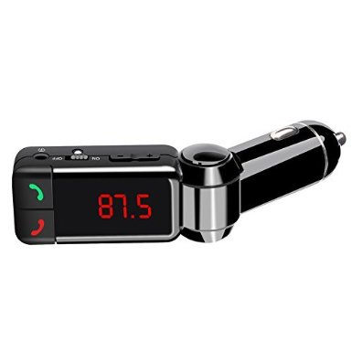 TUPELO Bluetooth Car Charger High Performance Digital Wireless Bluetooth FM Transmitter In-Car Bluetooth Receiver FM Radio Stereo Adapter Car MP3 Player with Bluetooth Handsfree calling and Dual USB Charging Port5V 2A Perfect for Apple Samsung HTC LG or Other SmartphoneampTablet - Black