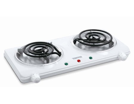 Toastess THP-433 Electric Double-Coil Cooking Range, White