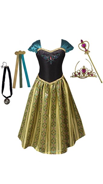 Anna Coronation Dress, Tiara, Wand, Necklace and Hair Clip.