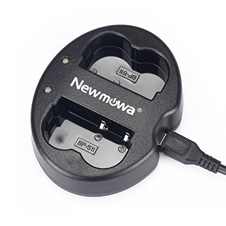 Newmowa Dual USB Charger for Canon BP-511 BP-511A and Canon EOS 5D 10D 20D 30D 40D 50D Digital Rebel 1D D60 300D D30 Kiss Powershot G5 Pro 1 G2 G3 G6 G1 Pro90