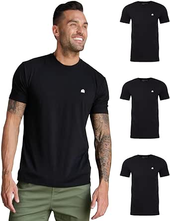 INTO THE AM Mens T Shirt with Logo - Short Sleeve Crew Neck Soft Fitted Tees S - 4XL Fresh Classic Basic Tshirts