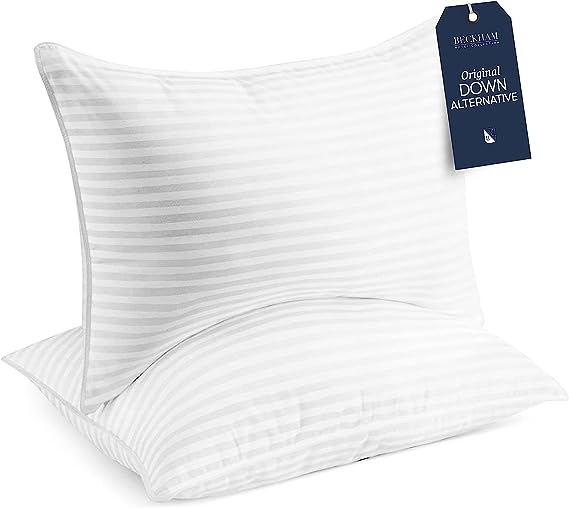 Beckham Hotel Collection Bed Pillows Standard Size Set of 2 - Down Alternative Bedding Cooling Pillow for Sleeping| (27x17 Inches)