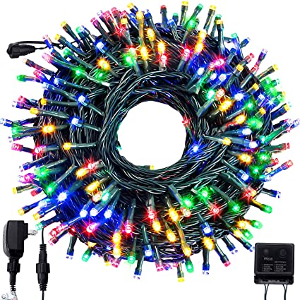 FORSPARK Outdoor Christmas String Lights, LED Christmas Tree Fairy Twinkle Lights Decorative for Indoor and Outside Halloween Garden Patio Wedding Party Holiday, 105Ft 300 LED, Multicolor