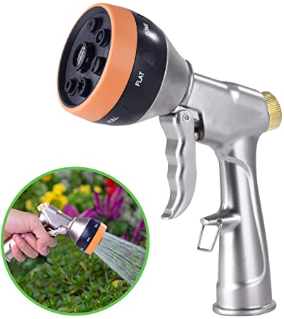 G-HOSE Hose Nozzle Garden Hose Spray Nozzle Metal Hose Nozzle Sprayer Heavy Duty High Pressure Water Hose Nozzle Sprayer with Adjustable 7 Patterns for Garden Watering,Car Washing and Pet Showering