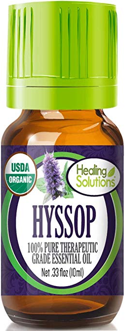 Organic Hyssop Essential Oil (100% Pure - USDA Certified Organic) Best Therapeutic Grade Essential Oil - 10ml