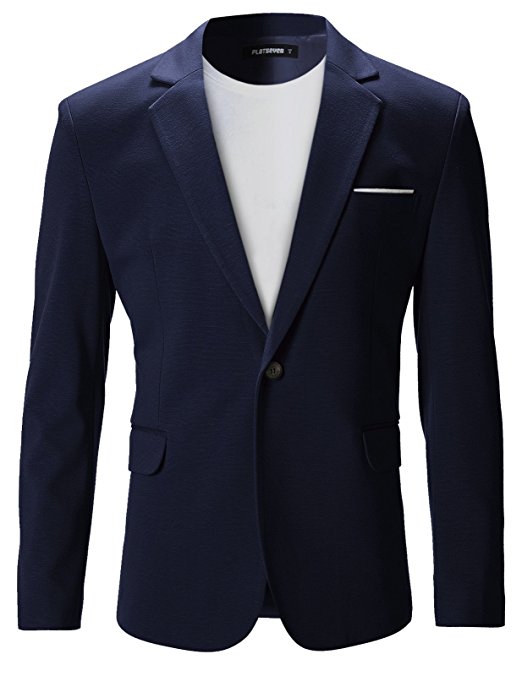 FLATSEVEN Mens Slim Fit Casual Premium Blazer Jacket