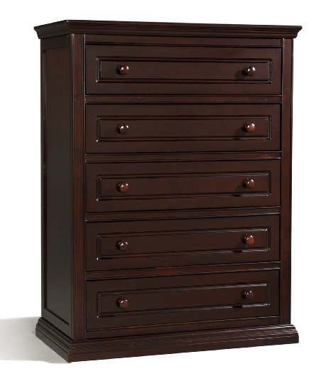 Stork Craft Concord 5 Drawer Dresser with Tufflink Assembly Espresso