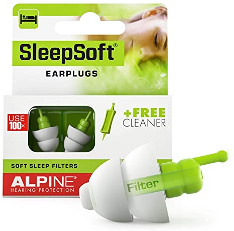 Alpine SleepSoft Sleep Ear Plugs – Sleeping Earplugs Reduce Noises and Improve Sleep - Ultra Soft Filter Ear Plugs for Sleeping - Hypoallergenic Reusable Ear Plugs