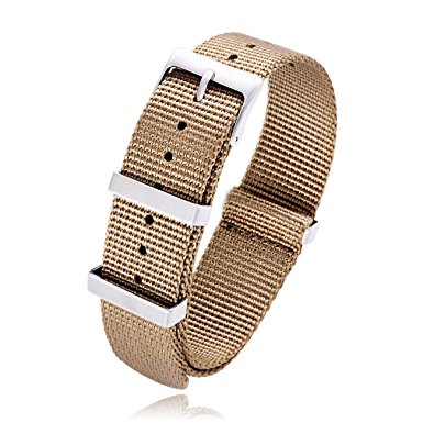 Carty High-Density Nylon Nato Strap Replacement Watchband Men 20mm 22mm Sport Watch Band