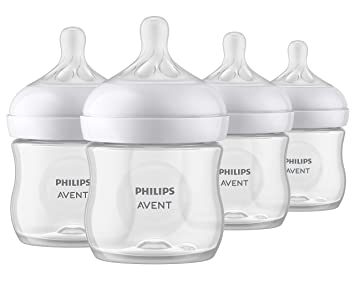 Philips Avent Natural Baby Bottle with Natural Response Nipple, 4oz, 4pk, SCY900/04