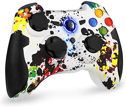 EasySMX 2.4G Wireless Controller for PS3, PC Gamepads with Vibration Fire Button Range up to 10m Support Windows PC, PS3, Android, Vista, TV Box Portable Gaming Joystick Handle (White)