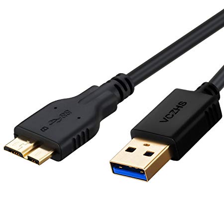 USB3.0 Micro Cable, VCZHS USB 3.0 to Micro B Data Sync Charger Cable for Samsung Galaxy S5 Galaxy Note3 and WD/Clickfree/Toshiba/Samsung External Hard Disk 3.3 Feet/1M