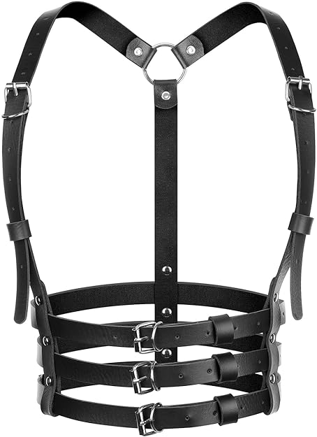 DOTASI Punk Waist Leather Chain Belt Harness Strappy Adjustable Body Accessories