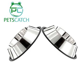Dog Bowls 32 Ounce High Quality Stainless Steel Material - Set of 2 - These Dishes have Long Durability - with Rubber Base so the Bowls Shouldn't Slide - with 2 Year Warranty