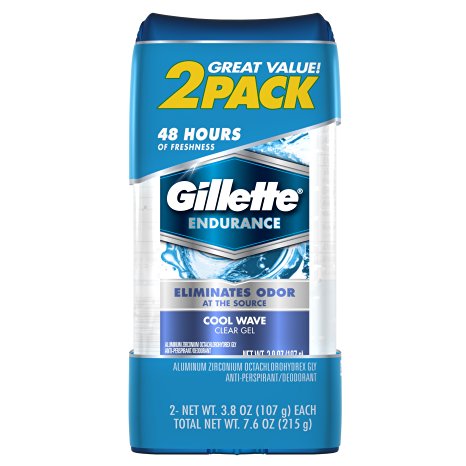 Gillette Clear Gel Cool Wave Antiperspirant and Deodorant 2 count 3.8 oz