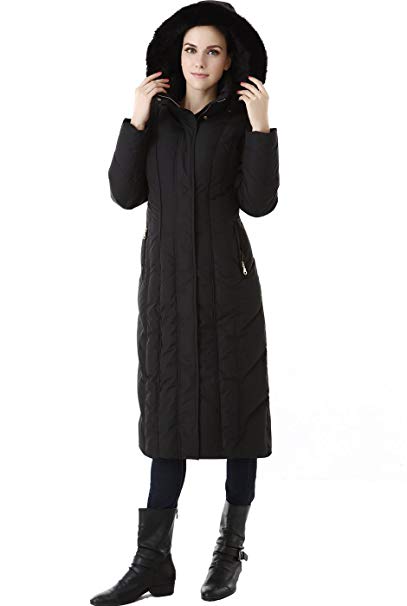 BGSD Women's Tabby Water Resistant Hooded Maxi Down Coat (Regular & Plus)