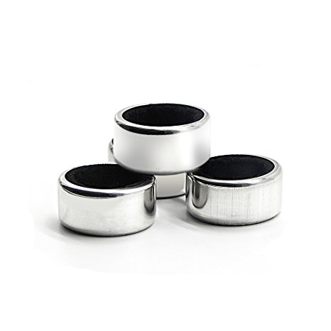 Sunnyac Pack of 4 Kitchen Stainless Steel Wine Bottle Collars, Durable and Plated Wine Drip Ring (Black smooth)