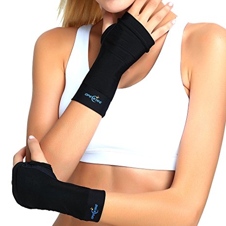 Wrist Brace Copper Infused Compression Wrist Support for Women & Women,Recovery from Carpal Tunnel,Arthritis,Tendonitis,Sprains,RSI - (1 Pair)