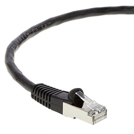 InstallerParts Ethernet Cable CAT6 Cable Shielded (SSTP / SFTP) Booted 125 FT - Black - Professional Series - 10Gigabit/Sec Network / High Speed Internet Cable, 550MHZ
