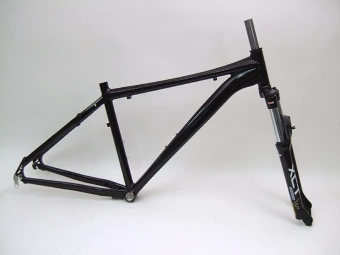 Gravity Unbranded Mountain Bike Frame Set with Suntour XCT Fork Black for 26 inch Wheel