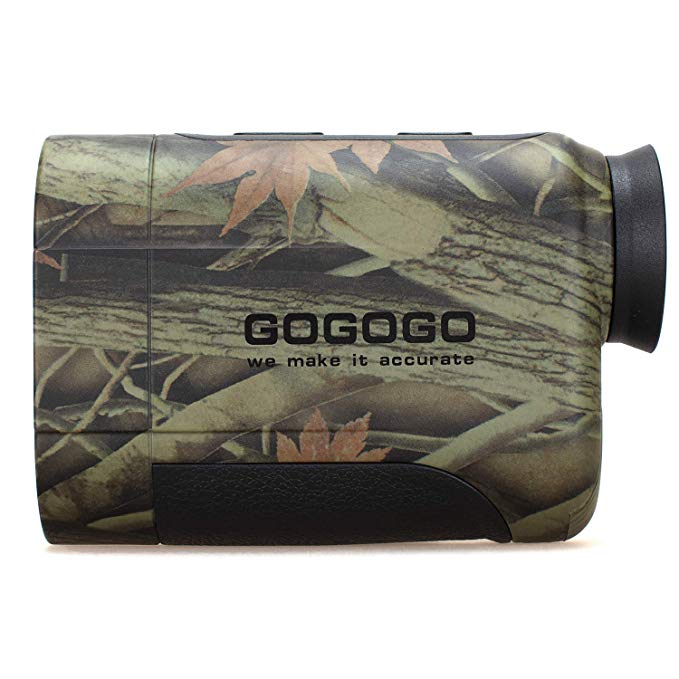 Gogogo 6X Hunting Laser Rangefinder Bow Range Finder Camo Distance Measuring Outdoor Wild 650/1200Y with Slop High-Precision Continuous Scan