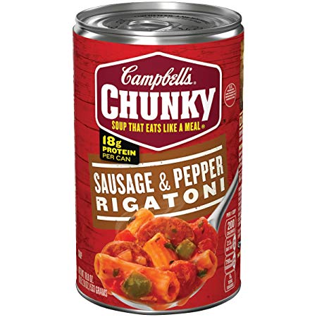 Campbell's Chunky Sausage & Pepper Rigatoni Soup, 18.8 oz. Can