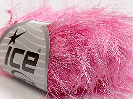 Pink Extra Long Eyelash Yarn Ice Luxurious Fun Fur 50gr 38yds 13273