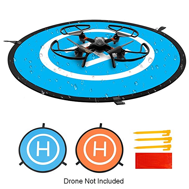 Drone Landing Pad, Simtoo 29.5"/75cm Large Universal Launch Pad, Fast-fold Portable Quadcopter Landing Mat Double Sided Protective Helipad for RC Drones Helicopter UVAs