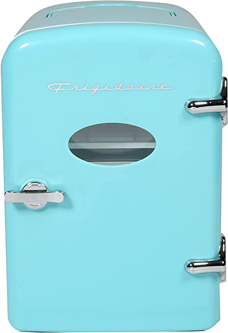 Frigidaire EFMIS175-BLUE Portable Mini Fridge-Retro Extra Large 9-Can Travel Compact Refrigerator, Blue