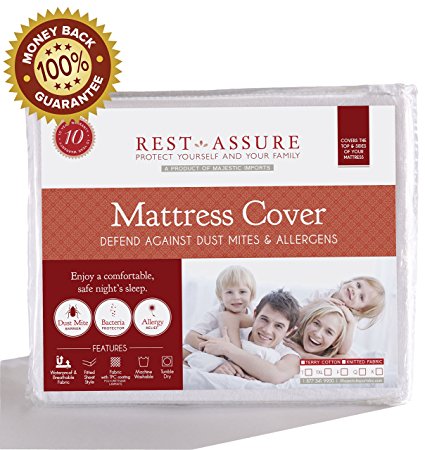 King Size Instyle Furnishing Premium 100% Waterproof Mattress Protector, Hypoallergenic, Mattress Cover Protects Against Dust Mites, Allergens, Bacteria, Mold, Mildew, and Fluids, 10 Year Warranty