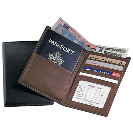 Royce Leather RFID Blocking Passport Currency Wallet