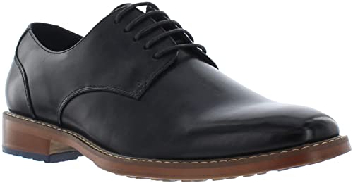 Giorgio Brutini Asher Black & Brown Oxford Dress Shoes for Men, Plain Toe Engineered Leather Shoe