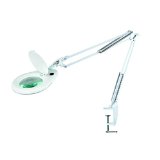 Eclipse 902-109 5 Diameter Magnifier Workbench Lamp with Bench Clamp White