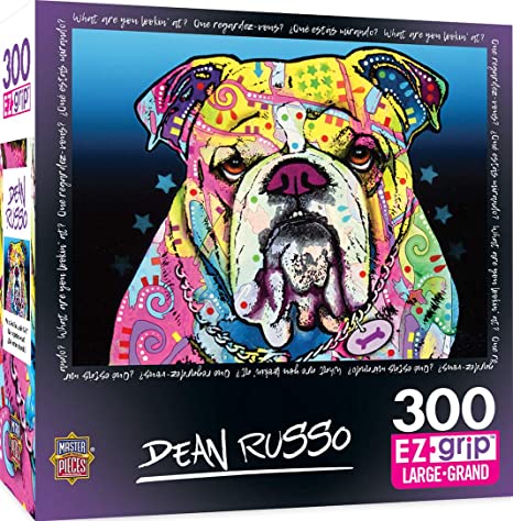 MasterPieces Dean Russo What Are You Looking At? Colorful Dog Large EZ Grip Jigsaw Puzzle, 300-Piece