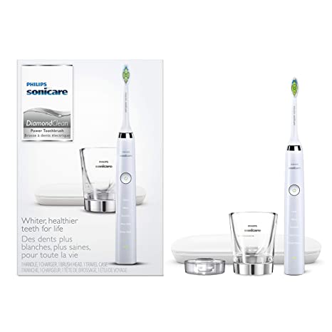 Philips Sonicare DiamondClean Classic Rechargeable Electric Toothbrush with Premium Travel Case, White, HX9331/43