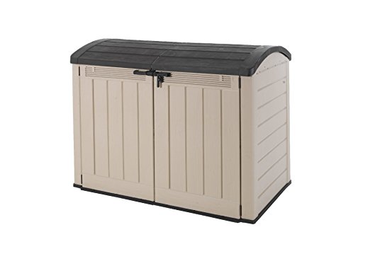 Keter 177 x 113 x 134 cm Store-It Out Ultra Outdoor Plastic Garden Storage Bike Shed - Beige and Brown