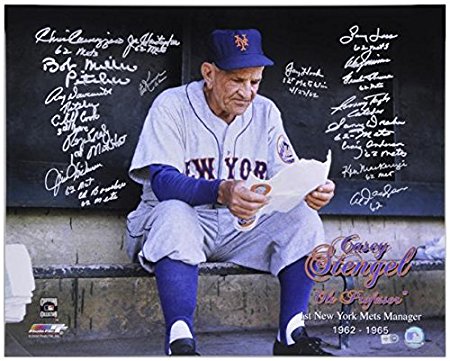 1962 New York Mets Autographed 16" x 20" Photograph 1st Mets Manager Tribute with 19 Signatures - Autographed MLB Photos