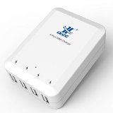 iXCC  Quad USB 4 Amp 20 Watt SMART High Capacity High Power AC Travel Wall Charger - ChargeWise tm Technology High Speed Charging for Apple iPhone 6s 6s plus 6 6 plus 5s 5c 5 iPad Air 2 iPad Air iPad mini 3 iPad mini 2 iPad mini Samsung Galaxy S6  S6 Edge  S5  S4 Note Edge  Note 4 Note 3 Note 2 the new HTC One M8 M9 Google Nexus and More White