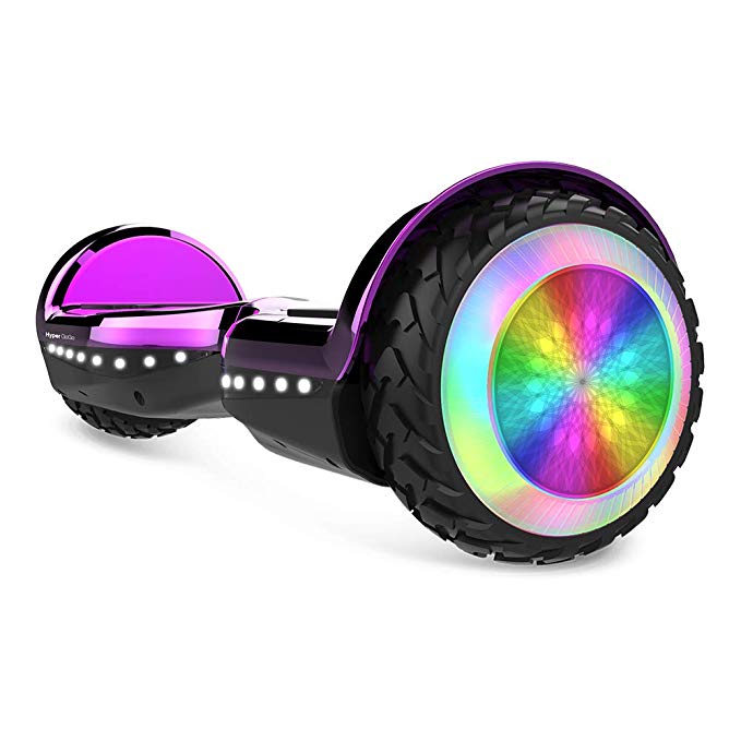 HYPER GOGO Hoverboard, Off Road All Terrain Hoverboards with Bluetooth Speaker, Colorful LED Light Wheels, UL Certified,6.5 inches Self Balancing Scooter