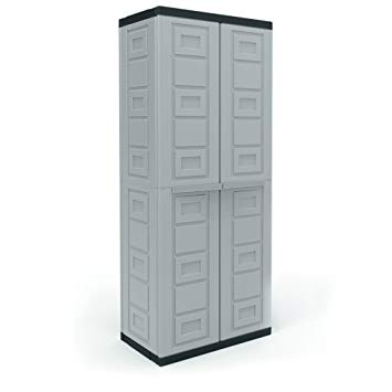 Plastic Freestanding Garage Cabinet Storage Shelves Tools Chest Workshop