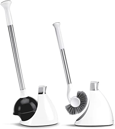 simplehuman, White Plunger and Toilet Brush Bundle