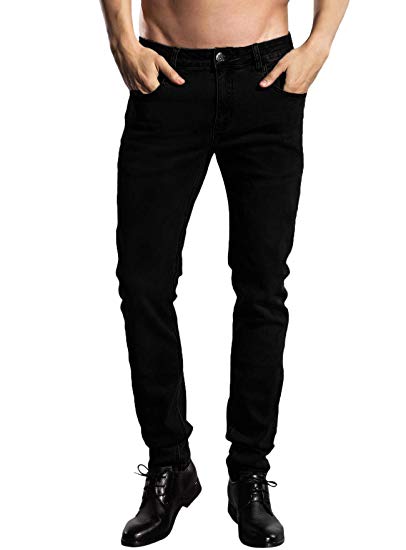 ZADDIC Skinny Fit Jeans Men's Younger-Looking Fashionable Colorful Super Comfy Stretch Slim Fit Tapered Jeans Pants.