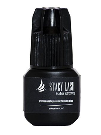 EXTRA STRONG Eyelash Extension Glue Stacy Lash 5 ml / Maximum Bonding Power / Professional Black Adhesive / Drying time - 1-2 Seconds / Retention - 7 weeks